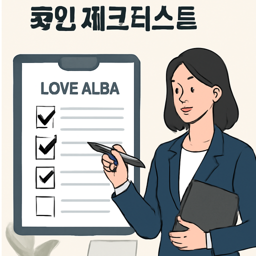 러브알바 구인공고 확인 체크리스트 이미지