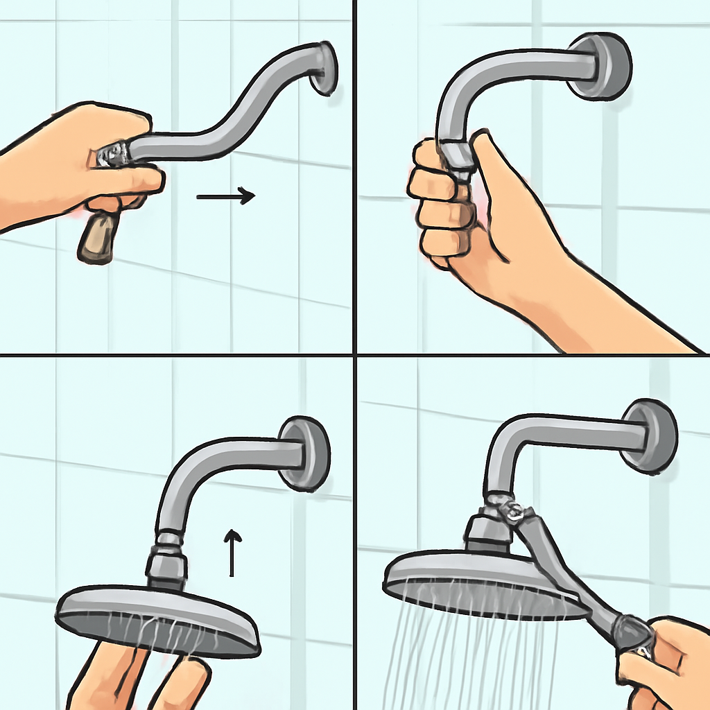 how to install a rainfall shower head image