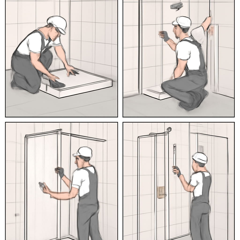 how to install a walk in shower image