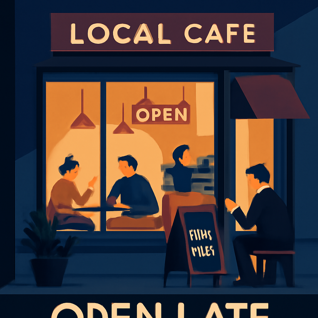 local cafe open late in the evenings image